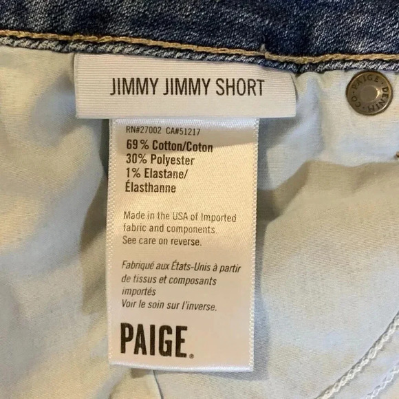 Paige Women's Jimmy Jimmy Stretch‎ Distressed Cutoff Shorts in Ares Dest Size 31 - Picture 8 of 13